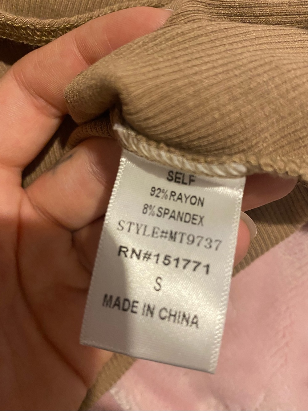 Bohome Essentials Ribbed Sleeveless Bodysuit in Tan - Picture 4 of 4